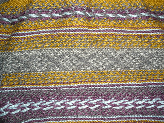 Paul first knitted a traditional pattern as a piece of fabric.