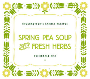 Click on this image for the recipe for spring pea soup